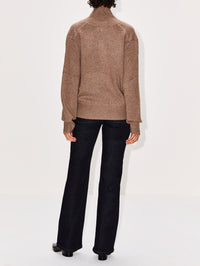 Makela Large V Neck Sweater,LOULOU DE SAISON,TAUPE MELANGE,Image 3