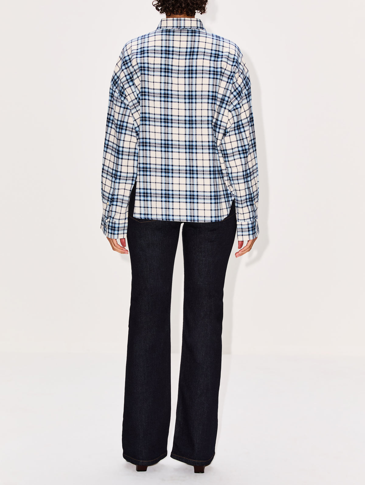 Cropped Button Front Shirt,DENIMIST,ECRU LIGHT BLUE,Image 3