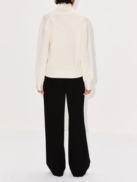 Makela Large V Neck Sweater,LOULOU DE SAISON,IVORY,Image 3