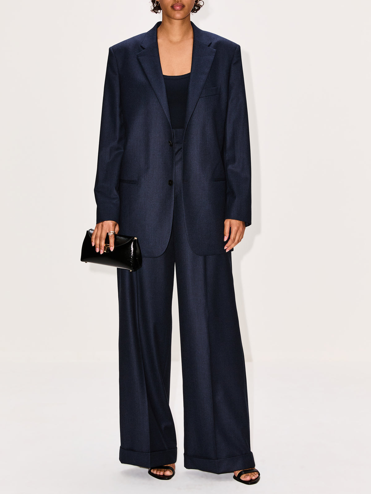 Oversized Tailored Jacket,PETAR PETROV,NIGHT BLUE,Image 2