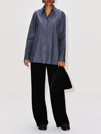 Sisilia Shirt,THE ROW,BLUE W/WHITE,Image 2