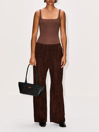Olan Suede Pant,NOUR HAMMOUR,MOCHA,Image 2