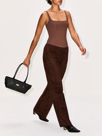 Olan Suede Pant,NOUR HAMMOUR,MOCHA,Image 3