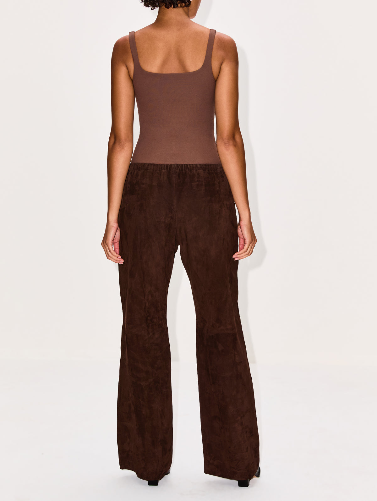 Olan Suede Pant,NOUR HAMMOUR,MOCHA,Image 4