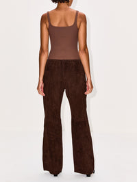 Olan Suede Pant,NOUR HAMMOUR,MOCHA,Image 4