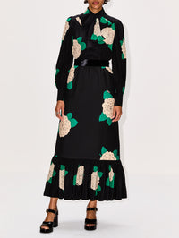 Floral Skirt,VALENTINO GARAVANI,NERO/AVORIO,Image 2
