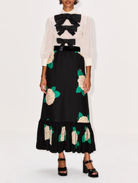 3 Bow Blouse,VALENTINO GARAVANI,AVORIO/NERO,Image 2