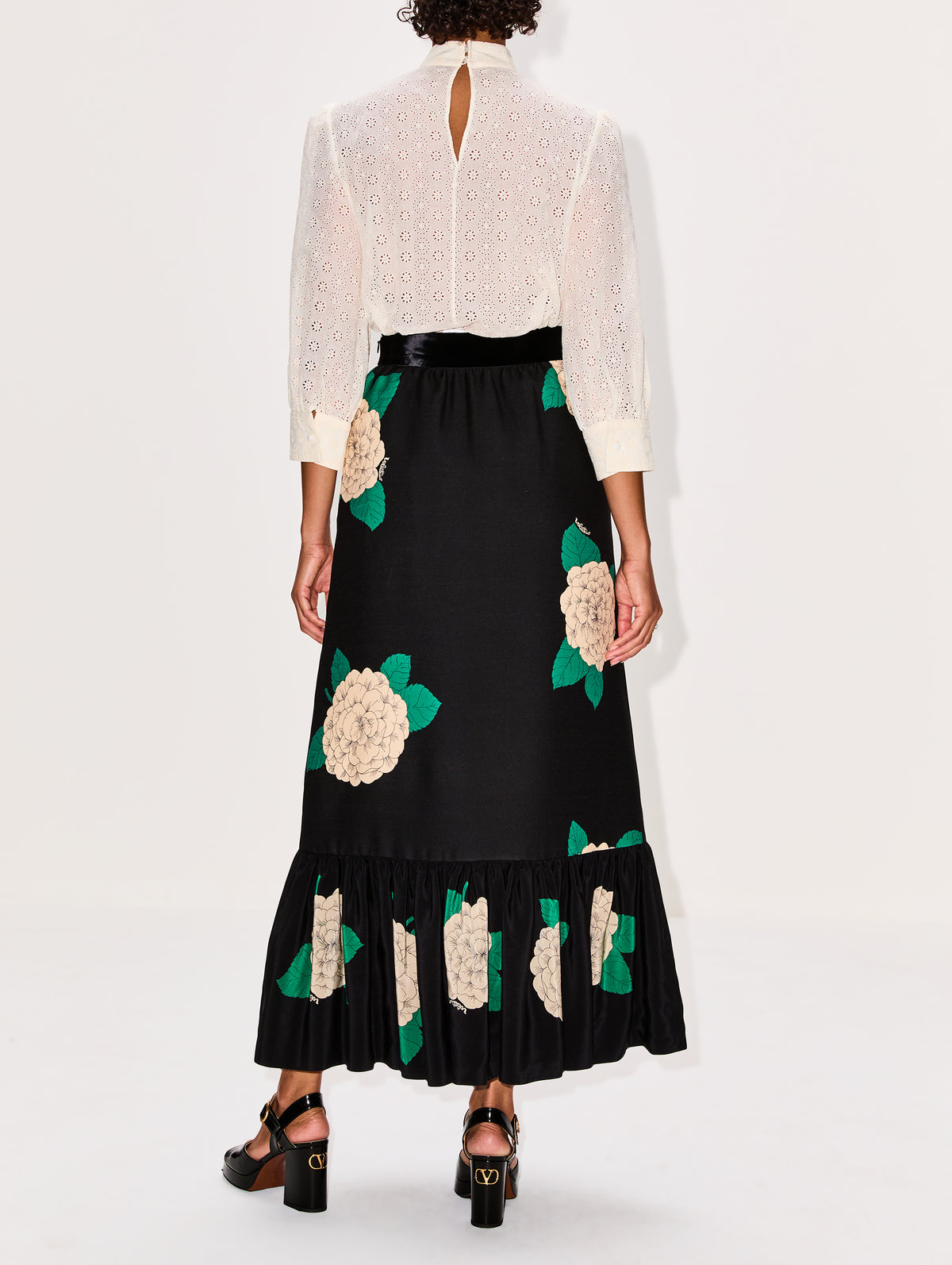 3 Bow Blouse,VALENTINO GARAVANI,AVORIO/NERO,Image 3