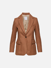 Stripe Blazer,ELEVENTY,COGNAC,Image 1