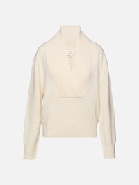 Makela Large V Neck Sweater,LOULOU DE SAISON,IVORY,Image 1