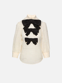 3 Bow Blouse,VALENTINO GARAVANI,AVORIO/NERO,Image 1