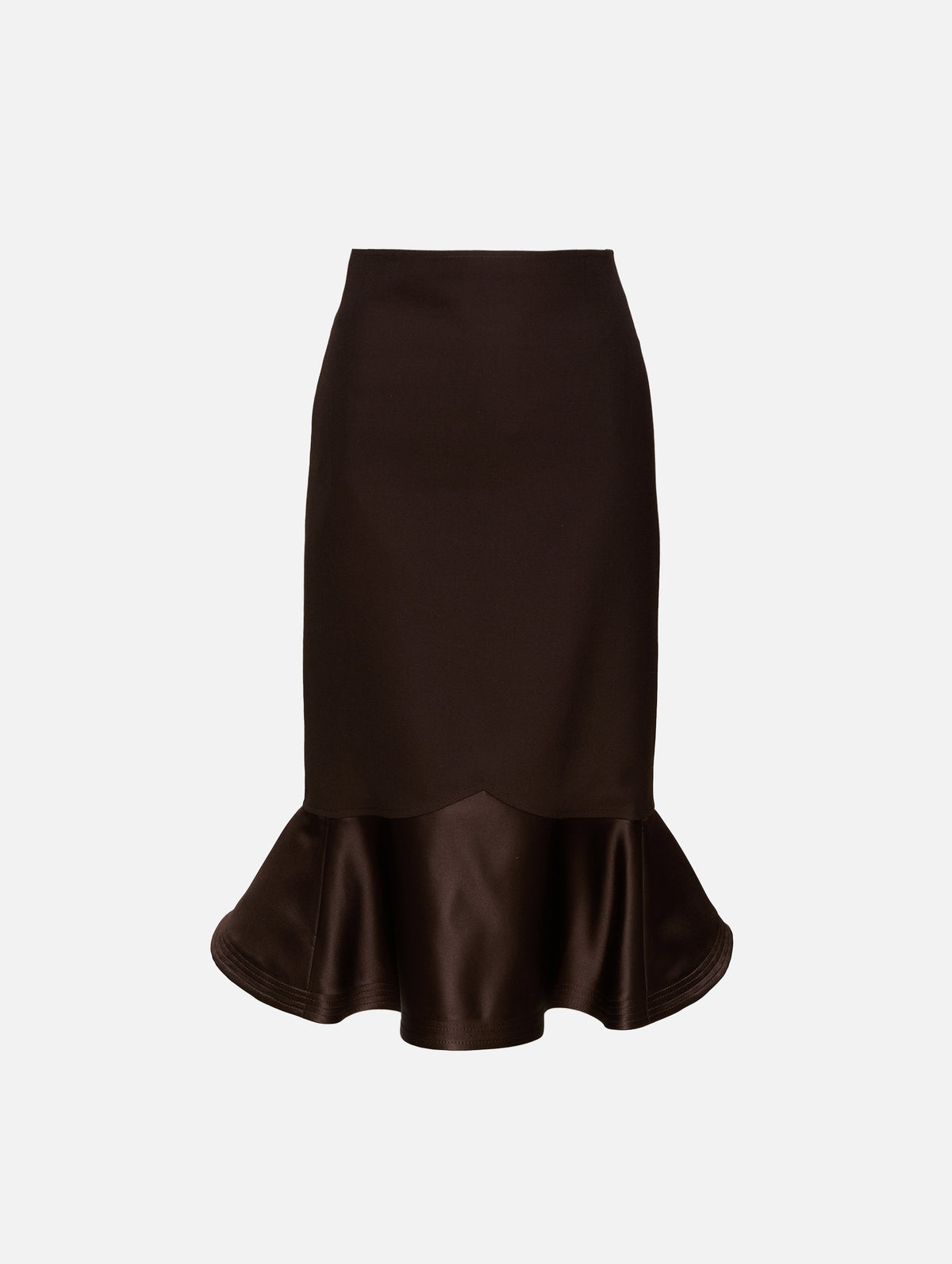 Bottom Flare Pencil Skirt,FENDI,DARK BROWN,Image 1