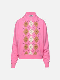 Half Zip Sweater,MIU MIU,ROSA,Image 1