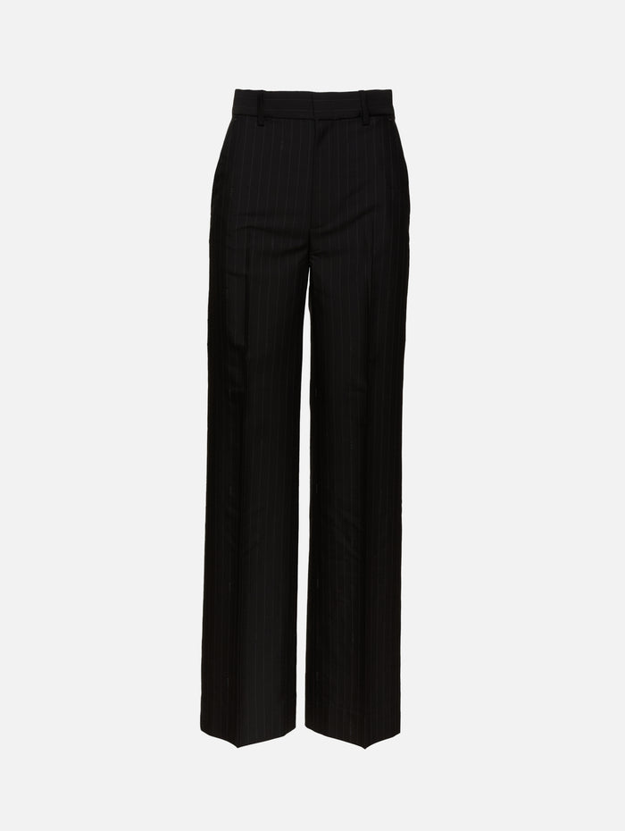 Stripe Wide Leg Pant,GUCCI,BLACK,Image 1
