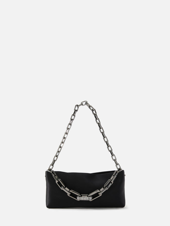 Maykimay Chain Satin Pouch,CHRISTIAN LOUBOUTIN,BLACK,Image 1