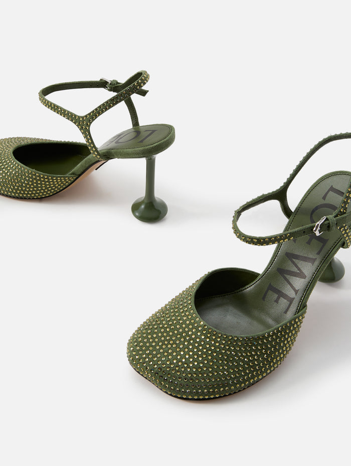 Toy Ankle Strap Pump 90mm,LOEWE,MILITARY GREEN,Image 1