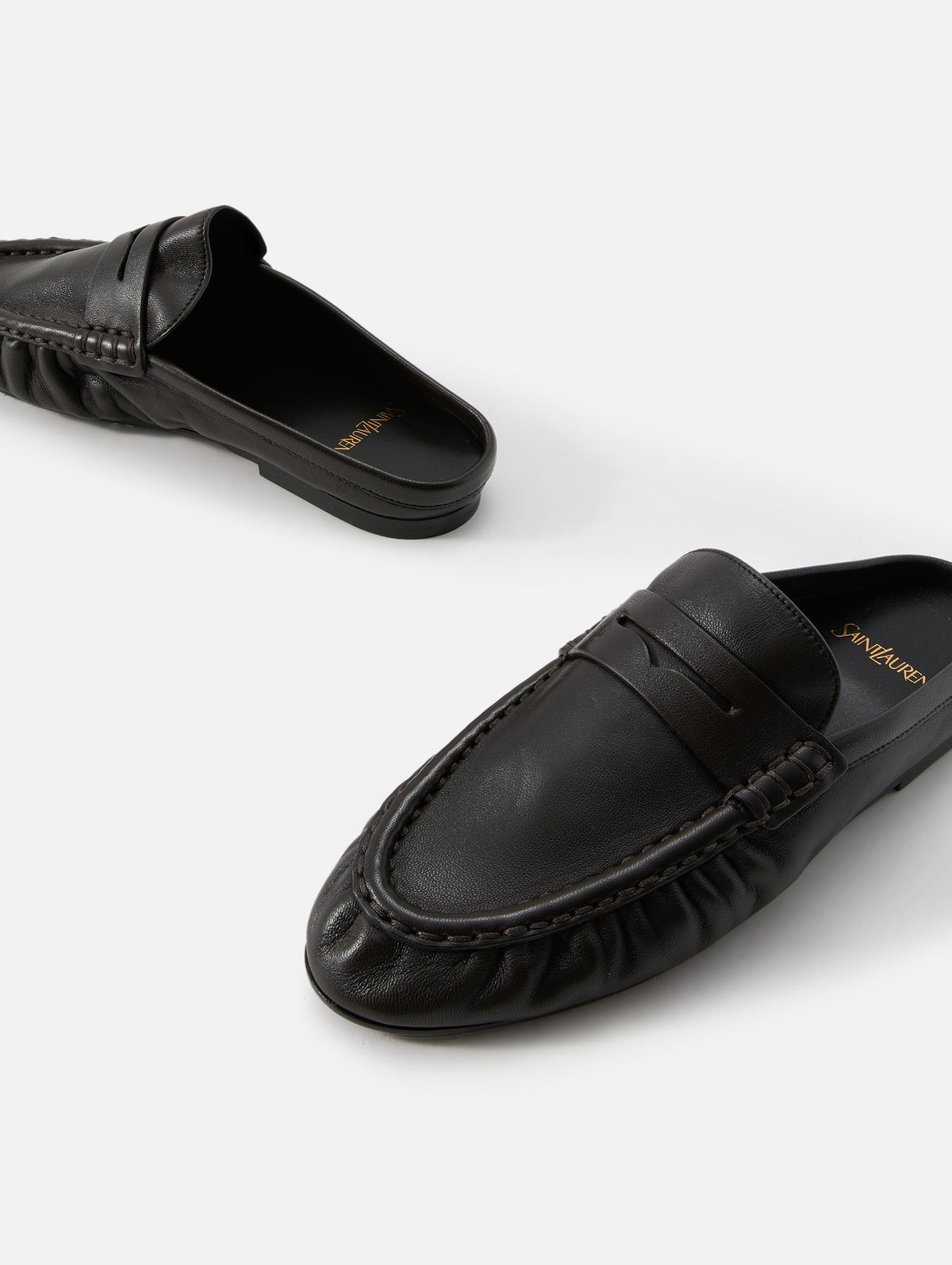 Peg Mocassin Mule,SAINT LAURENT,EAGLE BROWN,Image 2