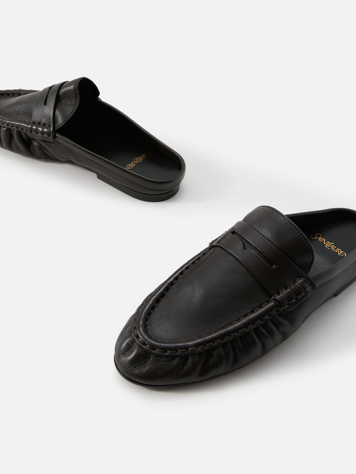 Peg Mocassin Mule,SAINT LAURENT,EAGLE BROWN,Image 1
