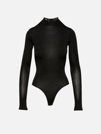 Jersey Mock Neck Bodysuit,LAPOINTE,BLACK,Image 1