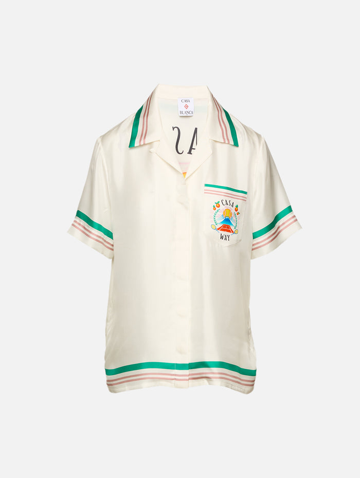 Cuban Collar Short Sleeve Shirt,CASABLANCA,CASA WAY,Image 1