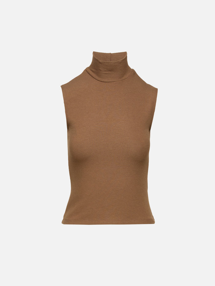 Lauren Turtleneck Top,LESET,WALNUT,Image 1