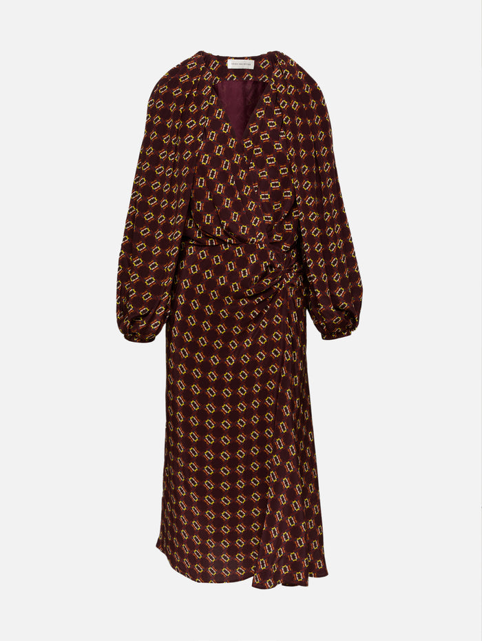 Divani Dress,DRIES VAN NOTEN,BURGUNDY,Image 1