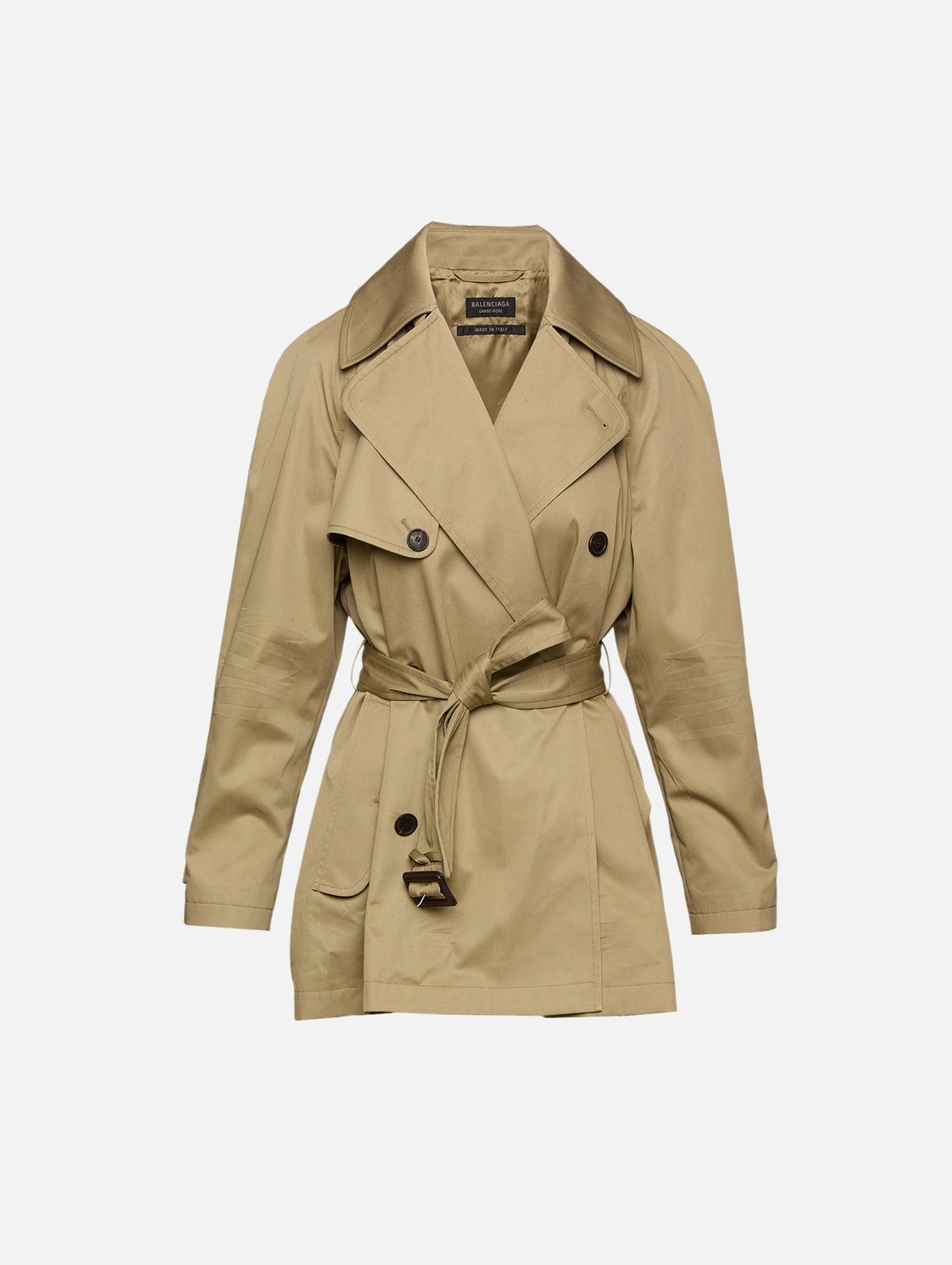 Cocoon Short Trench Coat,BALENCIAGA,EXPLORER BEIGE,Image 1