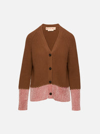 Chenille Detail Cardigan,MARNI,MAROON,Image 1