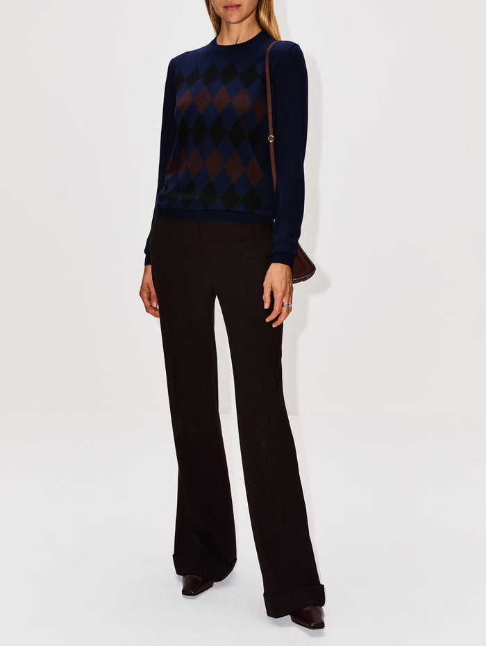 Vivian Top,PROENZA SCHOULER,NAVY MULTI,Image 1