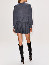 Pleated Skirt,BALENCIAGA,HEATHER GREY,Image 4
