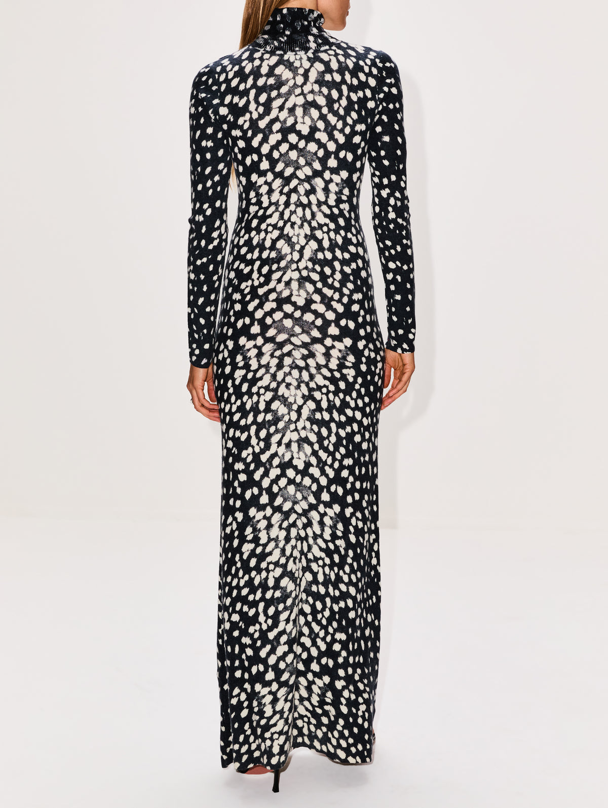 Camille Hand Printed Dress,BRANDON MAXWELL,SNOW LEOPARD,Image 4