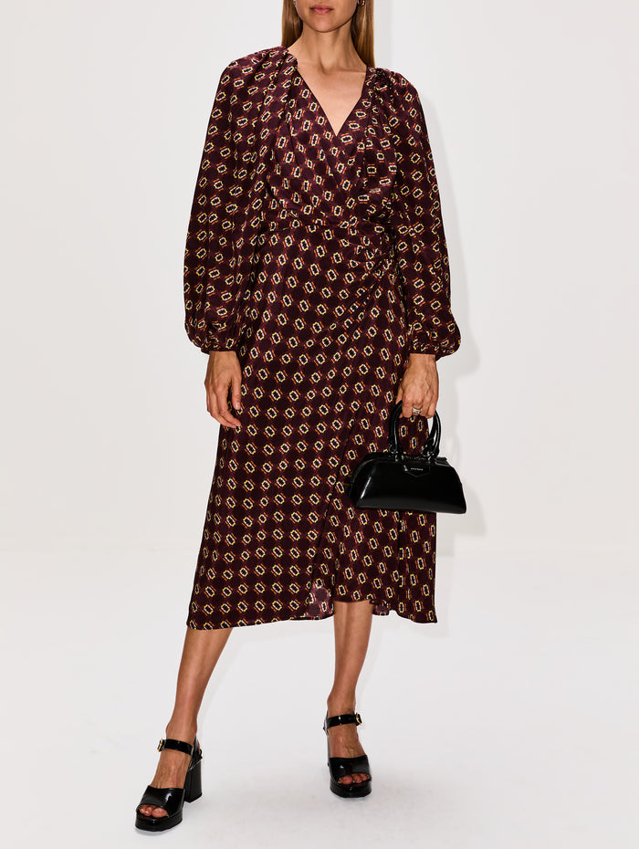 Divani Dress,DRIES VAN NOTEN,BURGUNDY,Image 1