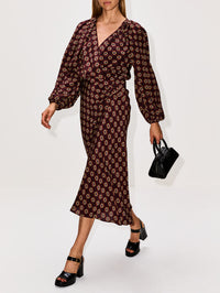 Divani Dress,DRIES VAN NOTEN,BURGUNDY,Image 3