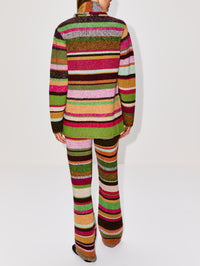 Stripe Italy Smoking Jacket,THE ELDER STATESMAN,MULTI,Image 3