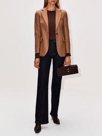Stripe Blazer,ELEVENTY,COGNAC,Image 2