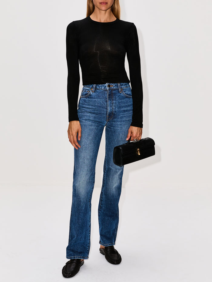 Jade Long Sleeve Top,ELYSEWALKER LABEL,BLACK,Image 1