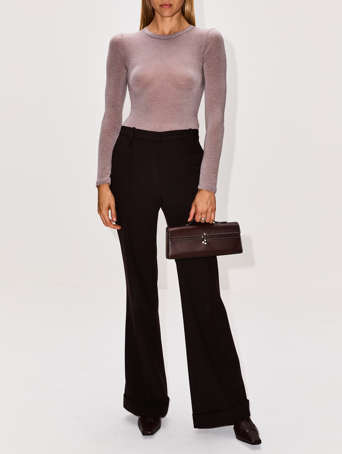 Jade Long Sleeve Top,ELYSEWALKER LABEL,MUSHROOM,Image 2