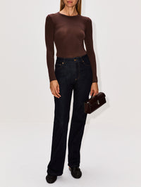 Jade Long Sleeve Top,ELYSEWALKER LABEL,ESPRESSO,Image 2