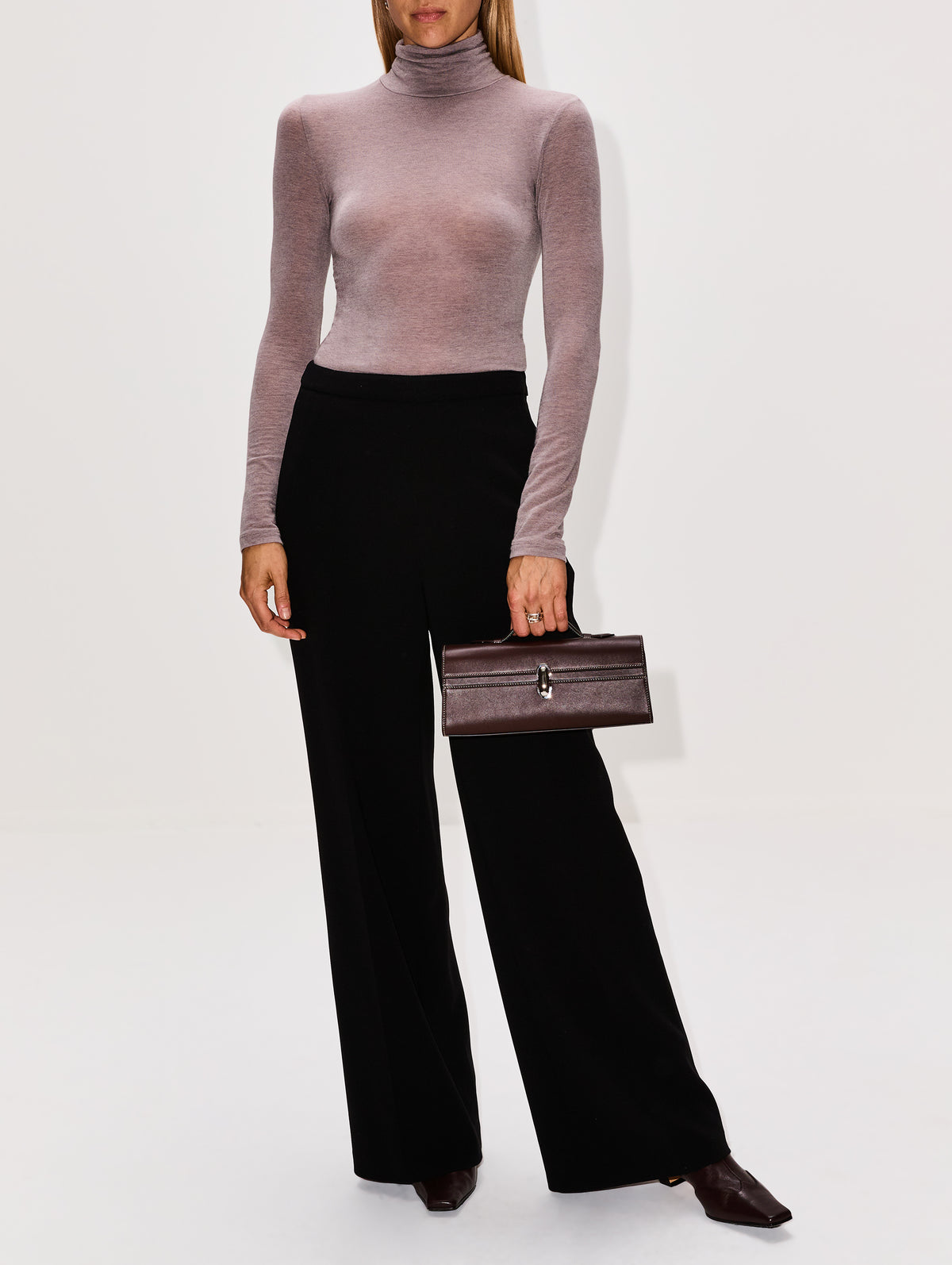 Jade Turtleneck Top,ELYSEWALKER LABEL,MUSHROOM,Image 2