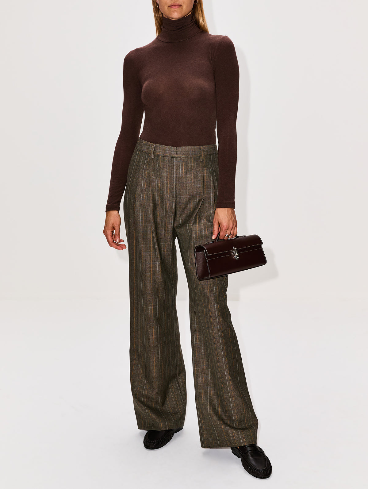 Jade Turtleneck Top,ELYSEWALKER LABEL,ESPRESSO,Image 2