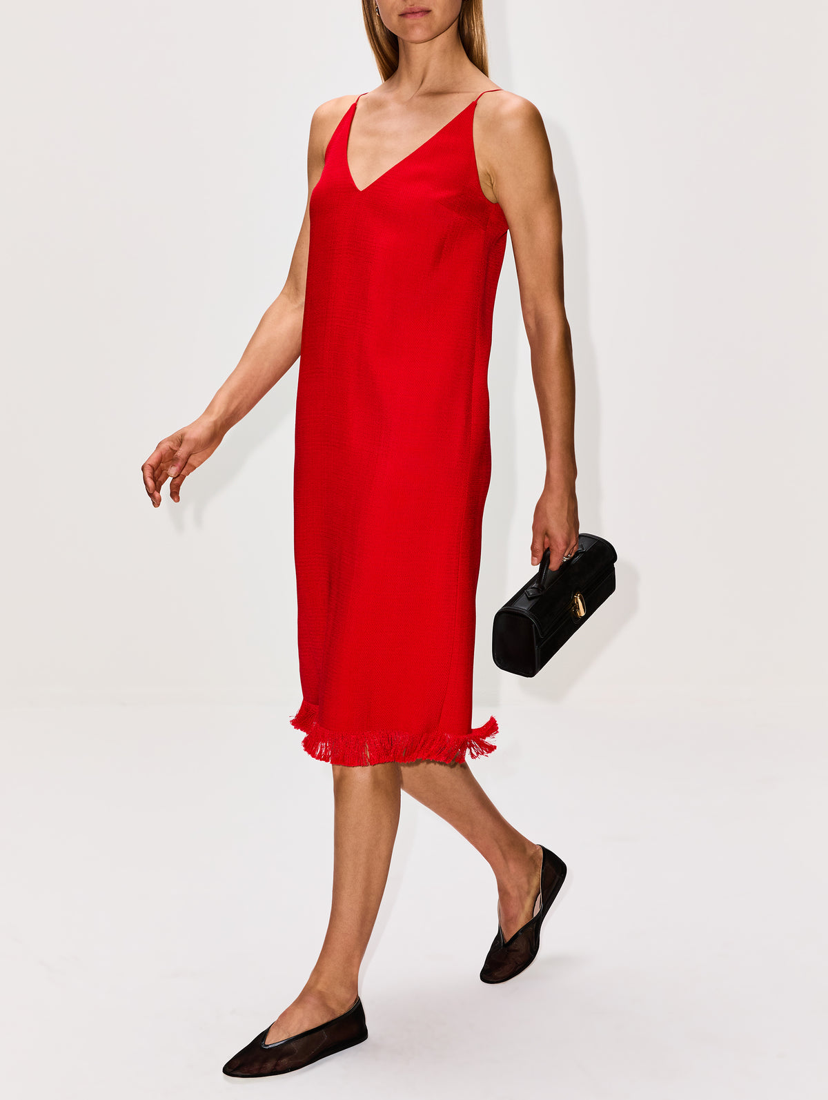 Bella Short Dress,FFORME,VERMILLION,Image 3