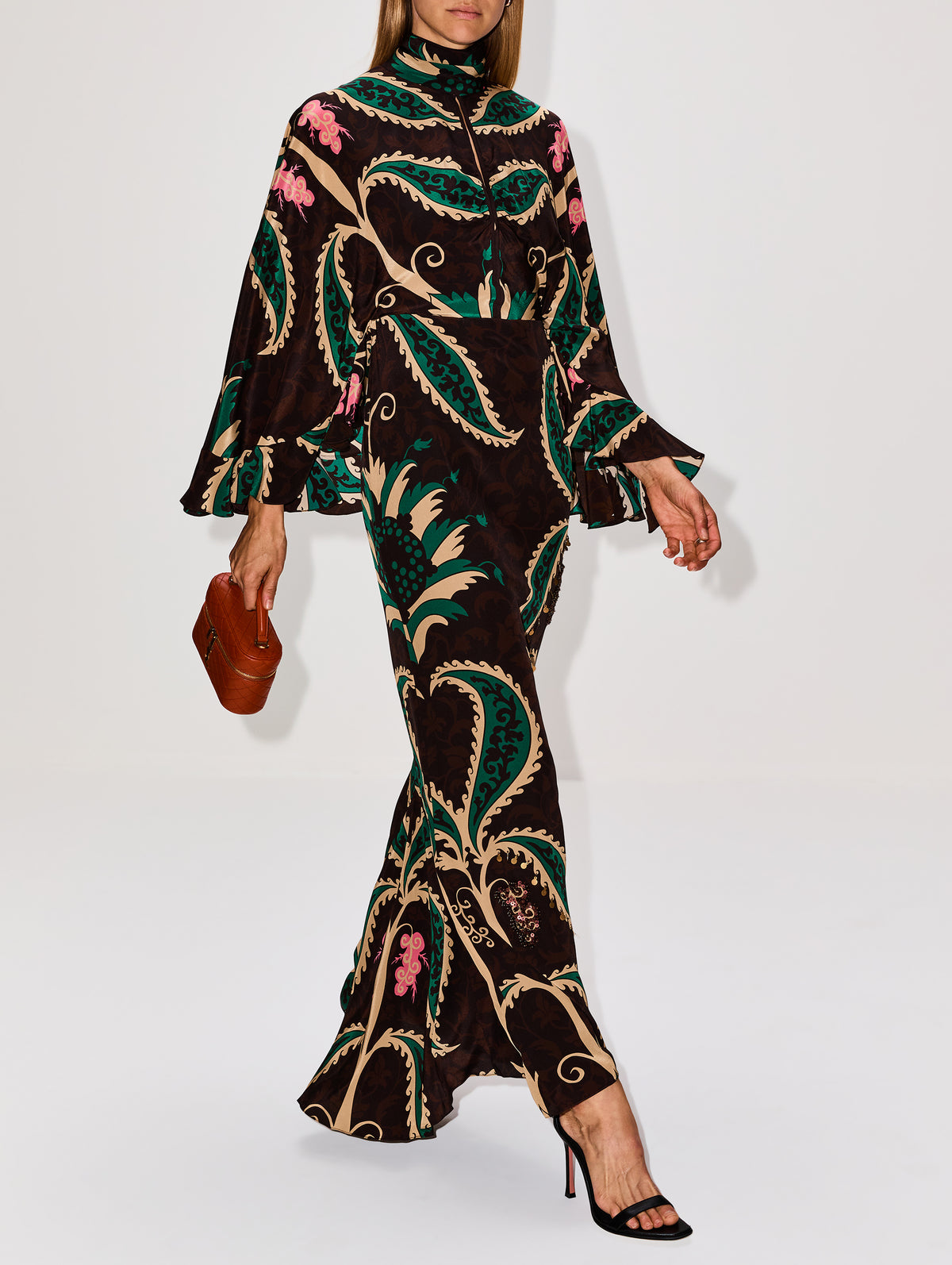 Traditional Tunic Dress,JOHANNA ORTIZ,DARK CHOCOLATE/GREEN/SAND/PINK,Image 3