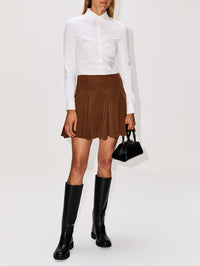 Pleated Mini Skirt,MARNI,MAROON,Image 2