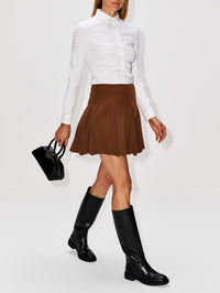 Pleated Mini Skirt,MARNI,MAROON,Image 3
