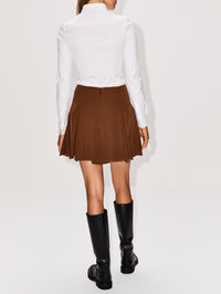 Pleated Mini Skirt,MARNI,MAROON,Image 4