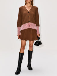 Chenille Detail Cardigan,MARNI,MAROON,Image 2