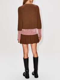 Chenille Detail Cardigan,MARNI,MAROON,Image 3