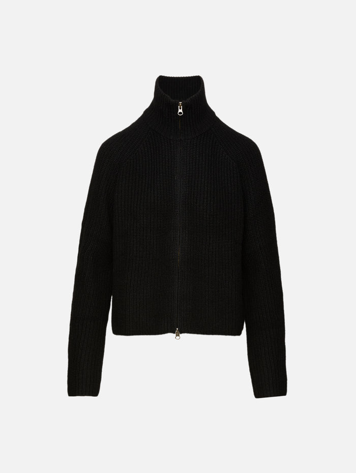 Sadie Zip Cardigan,LISA YANG,BLACK,Image 1