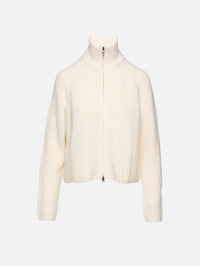 Sadie Zip Cardigan,LISA YANG,CREAM,Image 1