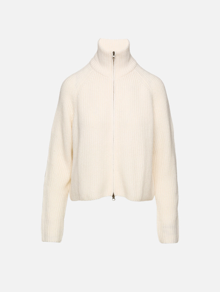 Sadie Zip Cardigan,LISA YANG,CREAM,Image 1